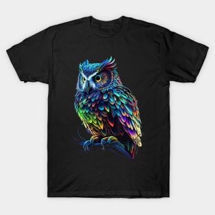 Colorful neon Owl T-Shirt